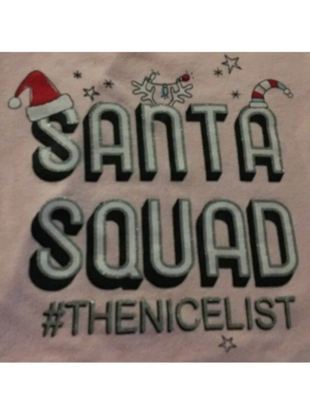 Girls Childrens Place Pink Santa Squad #The Nice List Pink Pajama Set 12-18 Mos - Picture 7 of 9
